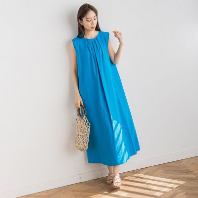 ＜Droite lautreamont (Women)＞【ＷＥＢ限定】レーヨン麻ノースリワンピース≪手洗い可能≫