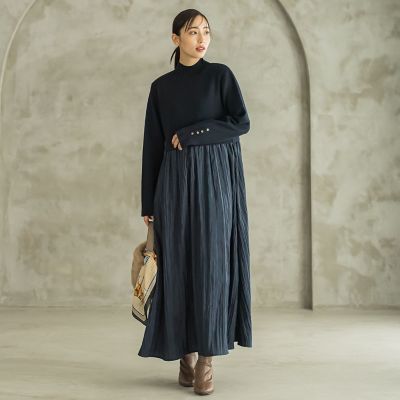 【美品】 RIFANNE LIZ 東京ソワール ドッキング ワンピース 白×紺 東京ソワール レースドッキングマザードレス ネイビー/L｜結婚式