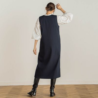 WEB限定】カルゼフロントファスナーワンピース≪手洗い可能
