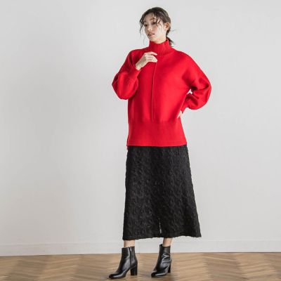 ハウンドトゥースカットジャガードワンピース≪洗濯機で洗える≫