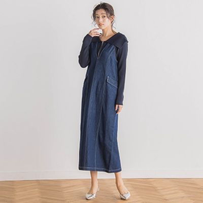 デニムジャンスカ≪洗濯機で洗える≫