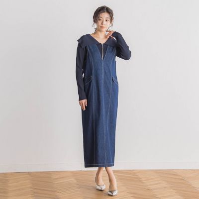 デニムジャンスカ≪洗濯機で洗える≫