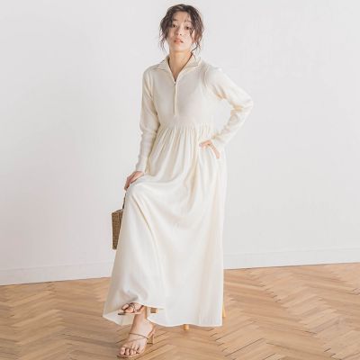 ハーフジップドッキングワンピース≪手洗い可能≫