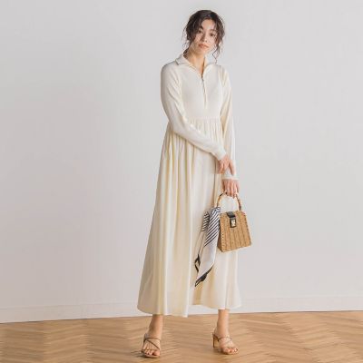 ハーフジップドッキングワンピース≪手洗い可能≫