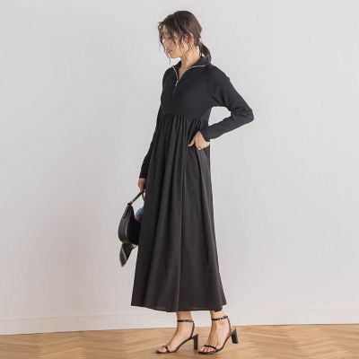 ハーフジップドッキングワンピース≪手洗い可能≫