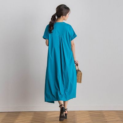 綿ナイロンストレッチワンピース≪手洗い可能≫
