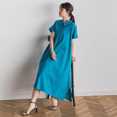 綿ナイロンストレッチワンピース≪手洗い可能≫