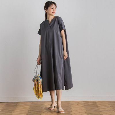 綿ナイロンストレッチワンピース≪手洗い可能≫