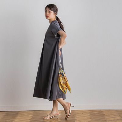 綿ナイロンストレッチワンピース≪手洗い可能≫