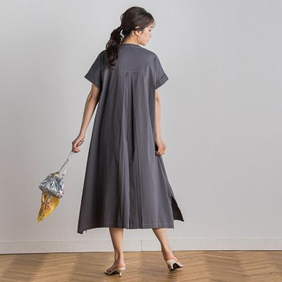 綿ナイロンストレッチワンピース≪手洗い可能≫