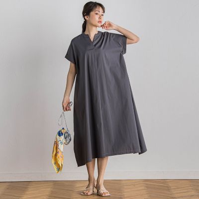 綿ナイロンストレッチワンピース≪手洗い可能≫