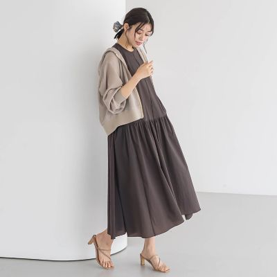 ナイロンタフタストレッチワンピース≪洗濯機で洗える≫