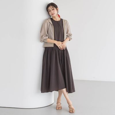 ナイロンタフタストレッチワンピース≪洗濯機で洗える≫