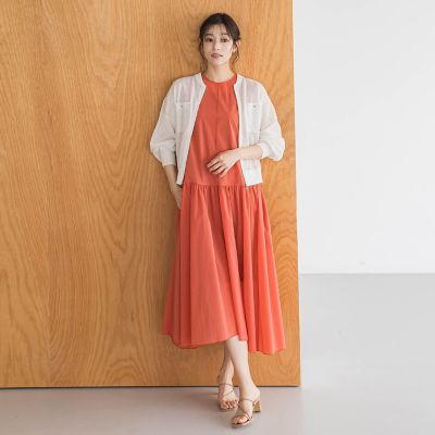 ナイロンタフタストレッチワンピース≪洗濯機で洗える≫
