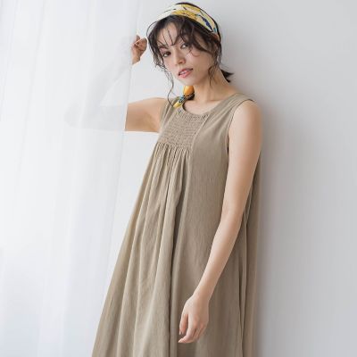 麻調シアー２ＷＡＹシャーリングワンピース≪手洗い可能≫