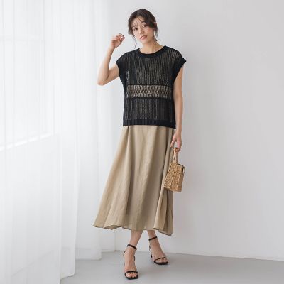 麻調シアー２ＷＡＹシャーリングワンピース≪手洗い可能≫