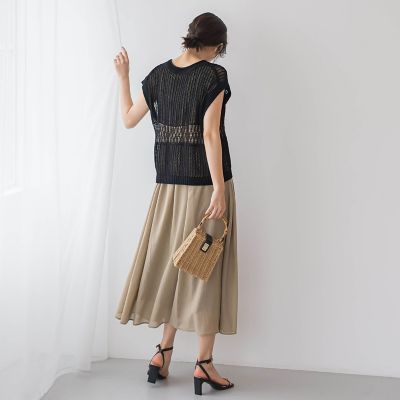 麻調シアー２ＷＡＹシャーリングワンピース≪手洗い可能≫