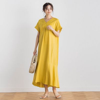 新色追加】レーヨン麻ポプリンワンピース≪手洗い可能≫ | Droite