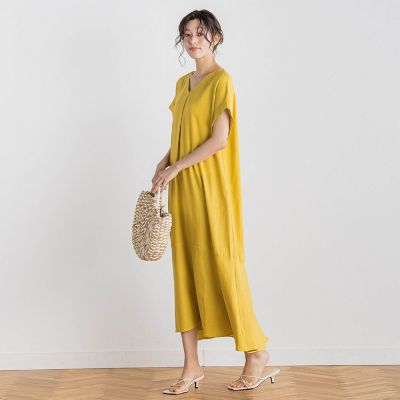 新色追加】レーヨン麻ポプリンワンピース≪手洗い可能≫ | Droite
