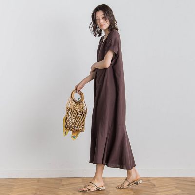 Droite lautreamont (Women)/ドロワットロートレアモン 【新色追加】レーヨン麻ポプリンワンピース≪手洗い可能≫