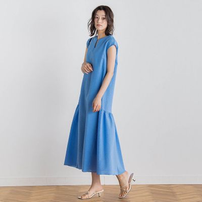 【SALE】Droite lautreamont (Women)/ドロワットロートレアモン ワンダーウェーブクロスワンピース&#8810;手洗い可能&#8811; 07ブルー ワンピース・ドレス【三越伊勢丹/公式】