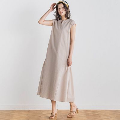 【SALE】Droite lautreamont (Women)/ドロワットロートレアモン ワンダーウェーブクロスワンピース&#8810;手洗い可能&#8811; 12ベージュ ワンピース・ドレス【三越伊勢丹/公式】