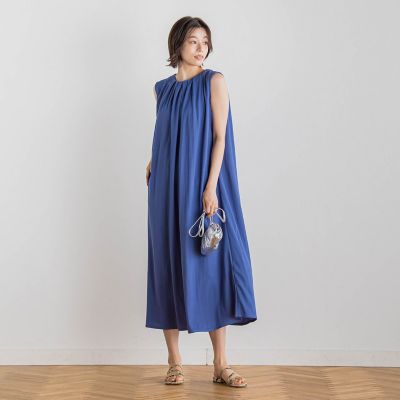 【ＷＥＢ限定】リネンライクカノコノースリワンピース≪手洗い可能≫