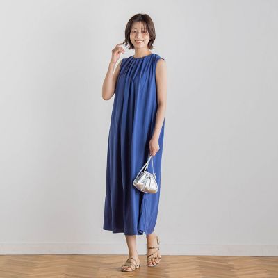 【ＷＥＢ限定】リネンライクカノコノースリワンピース≪手洗い可能≫
