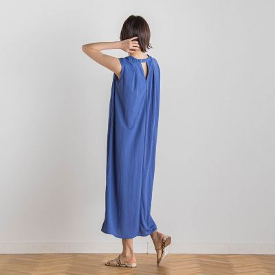 【ＷＥＢ限定】リネンライクカノコノースリワンピース≪手洗い可能≫