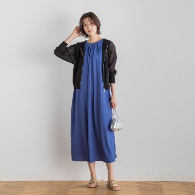 【ＷＥＢ限定】リネンライクカノコノースリワンピース≪手洗い可能≫