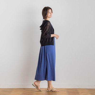 【ＷＥＢ限定】リネンライクカノコノースリワンピース≪手洗い可能≫
