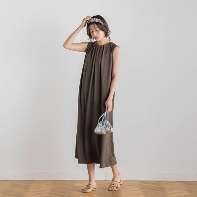 【ＷＥＢ限定】リネンライクカノコノースリワンピース≪手洗い可能≫