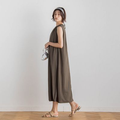 【ＷＥＢ限定】リネンライクカノコノースリワンピース≪手洗い可能≫