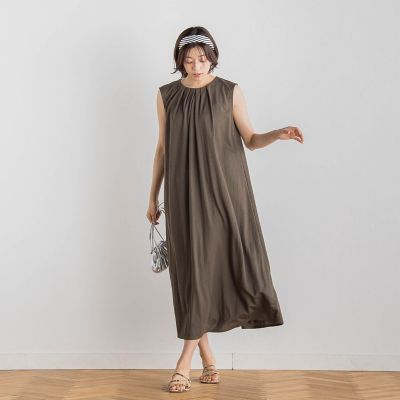 【ＷＥＢ限定】リネンライクカノコノースリワンピース≪手洗い可能≫