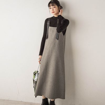 Droite lautreamont (Women)/ドロワットロートレアモン ミックスツイード×レザーライクジャンスカ&#8810;洗濯機で洗える&#8811; 13ライトグレー スカート【三越伊勢丹/公式】