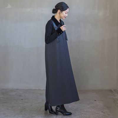 ミックスツイード×レザーライクジャンスカ≪洗濯機で洗える≫ | Droite