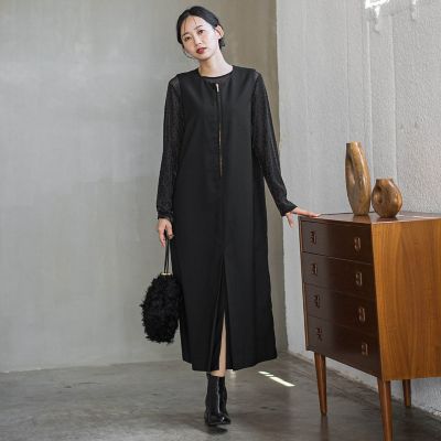 Droite lautreamont (Women)/ドロワットロートレアモン 裏起毛サキソニーワンピース&#8810;手洗い可能&#8811; 04ブラック ワンピース・ドレス【三越伊勢丹/公式】