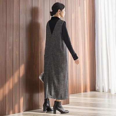 【NEW】ドロワットロートレアモン（Droite lautreamont）/ツィードVネックジャンスカワンピース ツィードVネックジャンスカワンピース | Droite lautreamont (Women