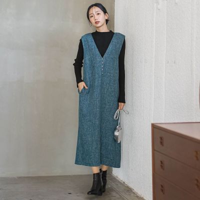 ＜Droite lautreamont (Women)＞ツィードＶネックジャンスカワンピース