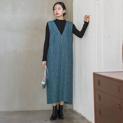 ツィードVネックジャンスカワンピース | Droite lautreamont (Women