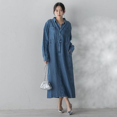 ＜Droite lautreamont (Women)＞レーヨンデニムワンピース