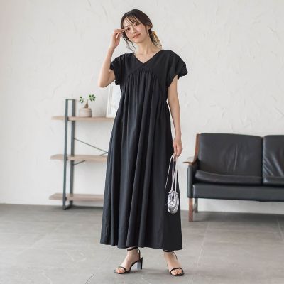 レーヨン麻ポプリンワンピース | Droite lautreamont (Women