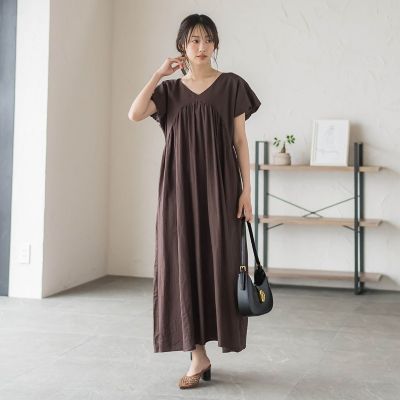 レーヨン麻ポプリンワンピース | Droite lautreamont (Women