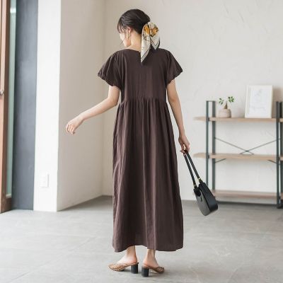 レーヨン麻ポプリンワンピース | Droite lautreamont (Women