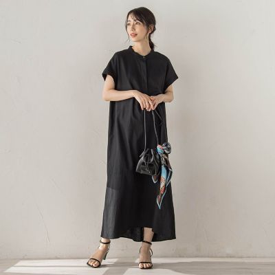 レーヨン麻ポプリンワンピース | Droite lautreamont (Women