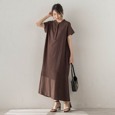 レーヨン麻ポプリンワンピース | Droite lautreamont (Women