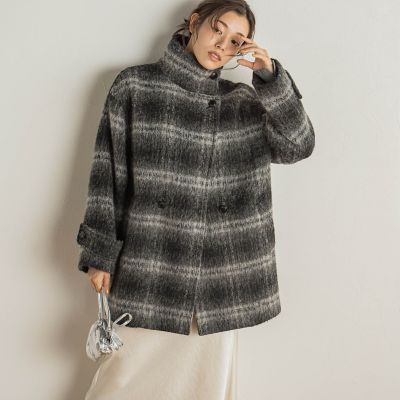 ＩＯＬＡＮＤＡシャギーチェックコート