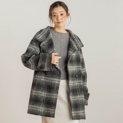 ＩＯＬＡＮＤＡシャギーチェックコート