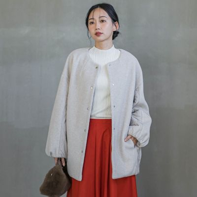 ＜Droite lautreamont (Women)＞メランジブランケットコート