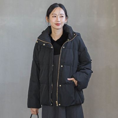 ドロワットロートレアモン ファー付きノーカラー 2wayダウンジャケット 2 黒 テンダークロス2WAYダウン | Droite lautreamont (Women